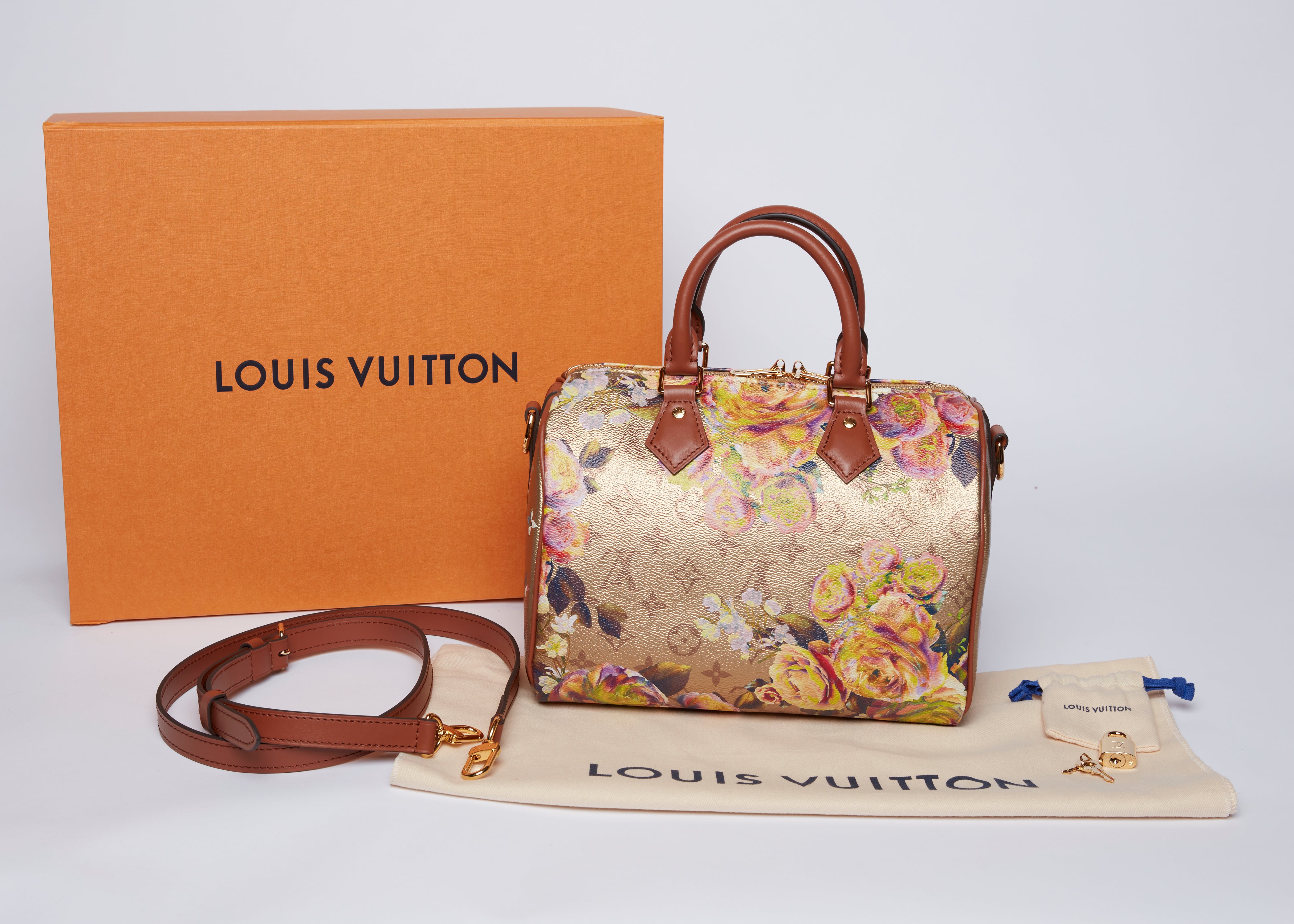Louis Vuitton Speedy 25 Garden shoulder strap collector New Cloth